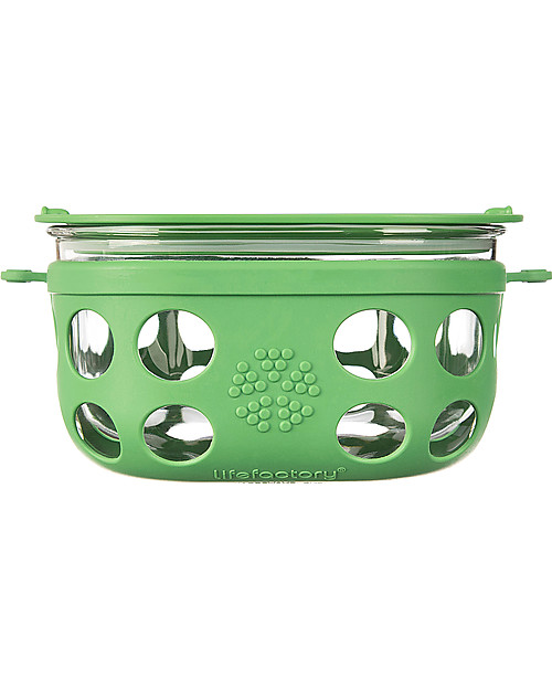 Lifefactory Contenitore Portacibo di Vetro 950ml - Verde Bosco Contenitori per Alimenti