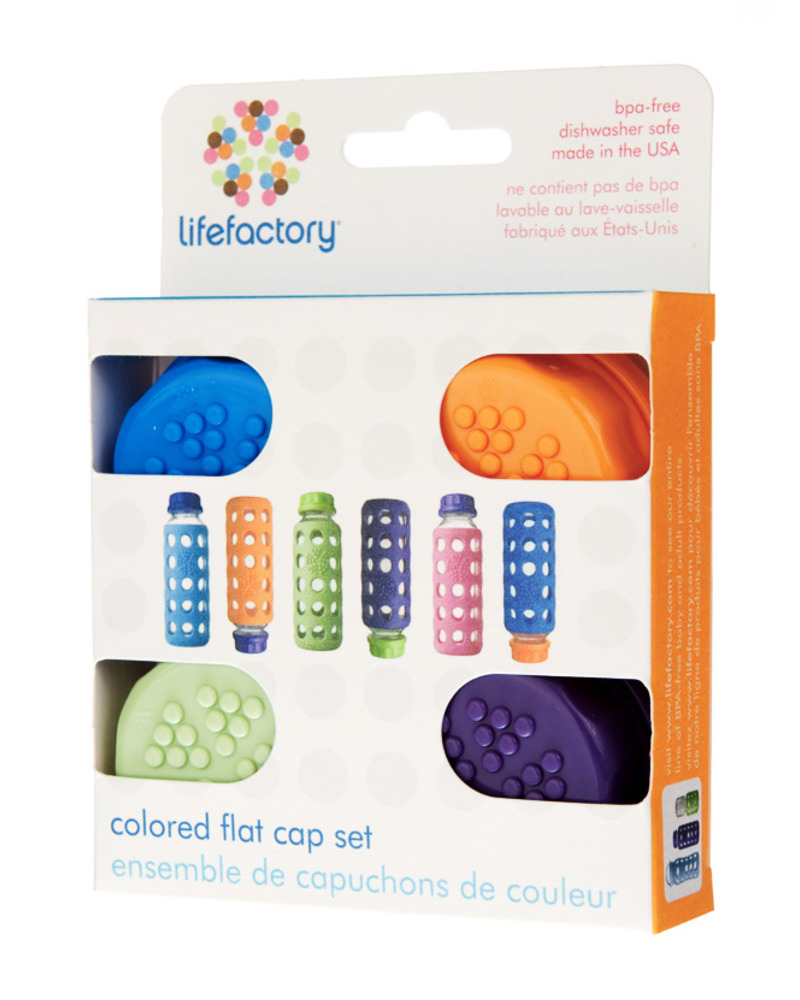 Lifefactory Set 4 Tappi per Multicolore - Per Biberon da 250 ml e 120 ml -  unisex (bambini)