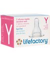 Lifefactory Set da 2 Tettarelle in Silicone a Y (6+ Mesi) - per biberon Lifefactory - Biberon_