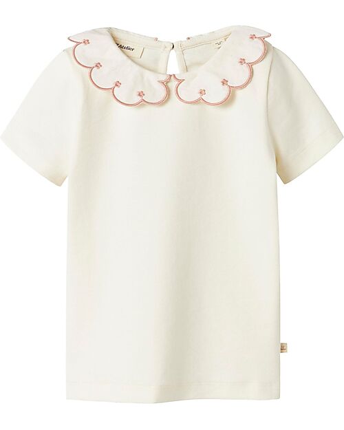Lil Atelier Blusa Maniche Corte - Bianco Latte di Cocco - Morbida ed Elegante Bluse