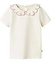 Lil Atelier Blusa Maniche Corte - Bianco Latte di Cocco - Morbida ed Elegante Bluse