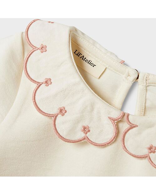 Lil Atelier Blusa Maniche Corte - Bianco Latte di Cocco - Morbida ed Elegante Bluse