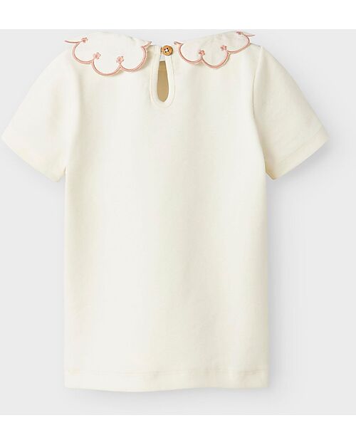 Lil Atelier Blusa Maniche Corte - Bianco Latte di Cocco - Morbida ed Elegante Bluse