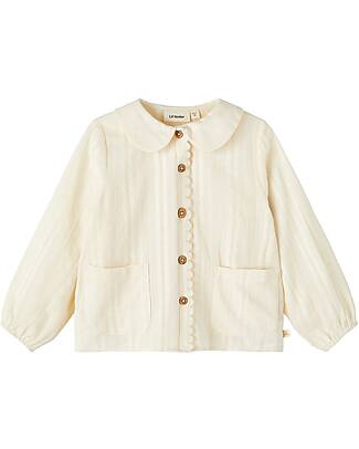 Lil Atelier Blusa Ricamata - Turtle Dove - 100% Cotone Bio Bluse
