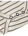 Lil Atelier Body a Righe con Bottoni - Panna e Tortora - Cotone Organico Body Manica Corta
