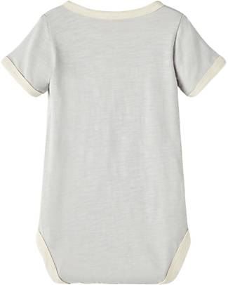 Lil Atelier Body Con Bottoni - Celeste e Panna - 100% Cotone Organico Body Manica Corta