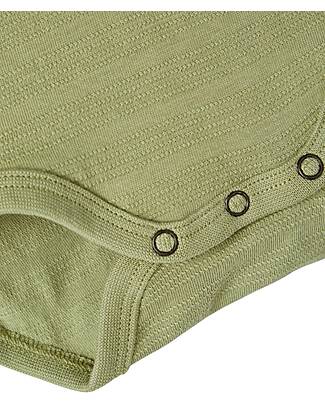 Lil Atelier Body Manica Corta con Taschino - Sage - 100% Cotone Organico Body Manica Corta