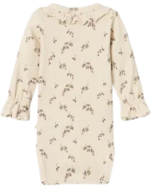 Lil Atelier Body Maniche Lunghe a Costine - Betulla -Cotone Bio Body Manica Lunga