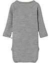 Lil Atelier Body Maniche Lunghe a Costine - Grigio Melange - Cotone Bio Body Manica Lunga
