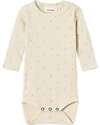 Lil Atelier Body Maniche Lunghe - Birch - Pois - Cotone Bio Body Manica Lunga