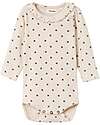 Lil Atelier Body Maniche Lunghe - Coccinelle - con Volant - Whitecap Gray - Cotone Bio Body Manica Lunga