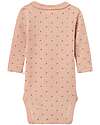 Lil Atelier Body Maniche Lunghe - Rosa Antico - Cuori - Cotone Bio Body Manica Lunga