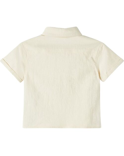 Lil Atelier Camicia Maniche Corte con Taschino - Turtle Dove - 100% Cotone Organico Camicie_