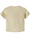 Lil Atelier Camicia Maniche Corte - Quadretti - Sage - Colletto alla Coreana - Lino e Cotone Camicie_