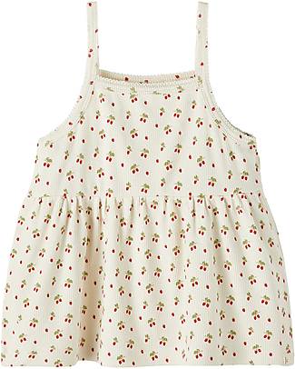 Lil Atelier Canotta Taglio Ampio a Costine - Ciliegie - Turtledove - Cotone Canotte