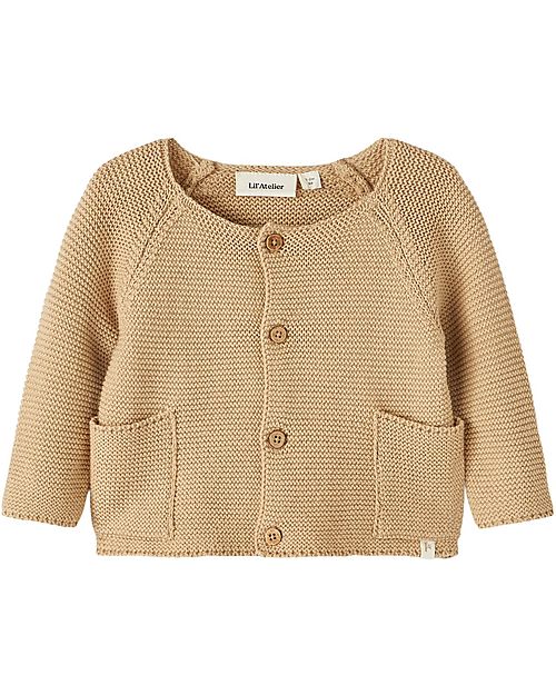 Lil Atelier Cardigan Baby - Crema - 100% Cotone Bio Cardigan