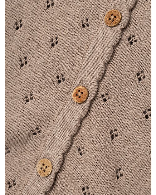 Lil Atelier Cardigan con Bottoni - Ethrea - Lavorato a Maglia - Cotone Bio Cardigan