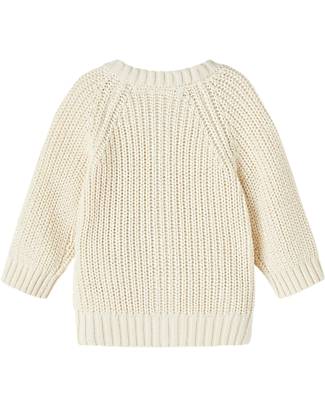 Lil Atelier Cardigan con Bottoni - Turtledove - 100% Cotone Organico Cardigan