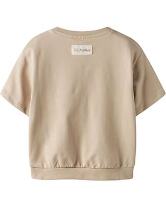 Lil Atelier Felpa a Maniche corte - Beige - Cotone Felpe