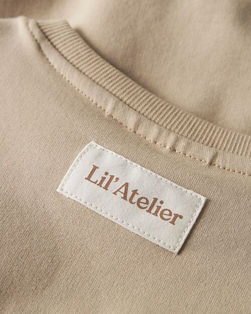 Lil Atelier Felpa a Maniche corte - Beige - Cotone Felpe