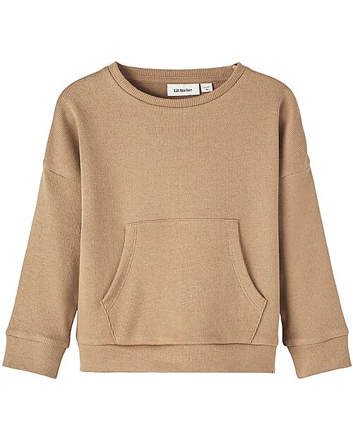 Lil Atelier Felpa - con Tasca Frontale - Tigers Eye - 100% Cotone Bio Felpe