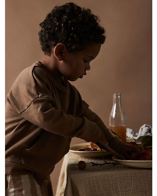 Lil Atelier Felpa - con Tasca Frontale - Tigers Eye - 100% Cotone Bio Felpe