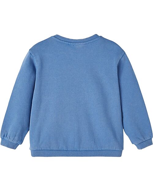 Lil Atelier Felpa - Federal Blue - con Tasche Frontali - 100% Cotone Bio Felpe
