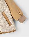 Lil Atelier Giacca Teddy e Velluto - Fog - Chiusura con Zip - Morbido Tessuto Sherpa Giacche