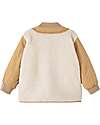 Lil Atelier Giacca Teddy e Velluto - Fog - Chiusura con Zip - Morbido Tessuto Sherpa Giacche