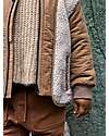Lil Atelier Giacca Teddy e Velluto - Fog - Chiusura con Zip - Morbido Tessuto Sherpa Giacche