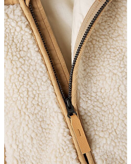 Lil Atelier Giacca Teddy - Fog - Morbido Tessuto Sherpa Giacche