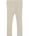 Lil Atelier Leggings a Coste - Whitecap Gray con Fantasia a Fiori - Cotone Bio Leggings