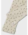 Lil Atelier Leggings a Coste - Whitecap Gray con Fantasia a Fiori - Cotone Bio Leggings