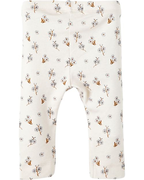 Lil Atelier Leggings Fiori - Crema - Cotone Leggings