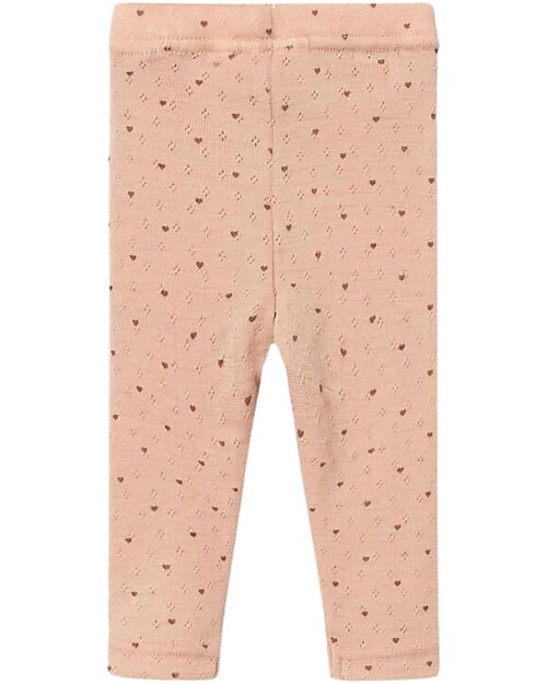 Lil Atelier Leggings Slim Fit con Vita Elasticizzata - Rugby Tan - 100% Lana Merino Leggings