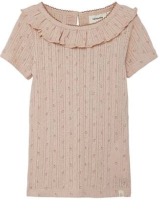 Lil Atelier Maglietta Ricamata - Rosa - Cotone T-shirt