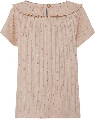 Lil Atelier Maglietta Ricamata - Rosa - Cotone T-shirt