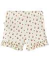Lil Atelier Pantaloncini Con Fantasia Ciliegie - Bianco - Cotone Organico Pantaloni Corti