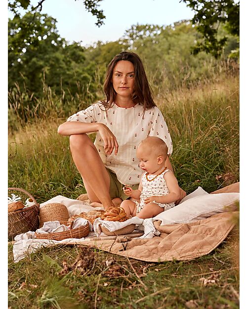 Lil Atelier Pantaloncini Con Fantasia Ciliegie - Bianco - Cotone Organico Pantaloni Corti