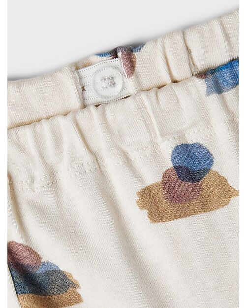 Lil Atelier Pantalone Tuta - Turtledove - con Coulisse - Cotone Bio Pantaloni Lunghi