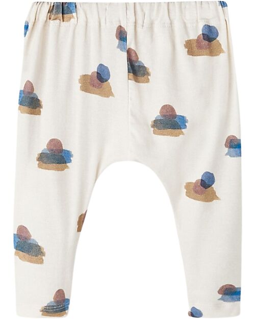 Lil Atelier Pantalone Tuta - Turtledove - con Coulisse - Cotone Bio Pantaloni Lunghi