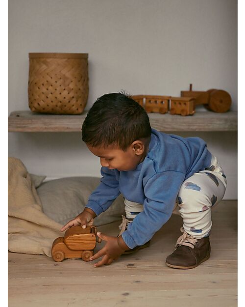 Lil Atelier Pantalone Tuta - Turtledove - con Coulisse - Cotone Bio Pantaloni Lunghi