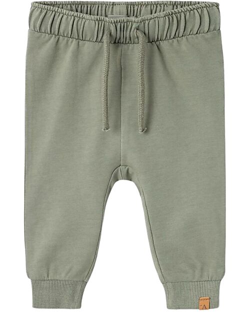 Lil Atelier Pantaloni Baby - Erba Marina - Cotone Biologico - Vita Regolabile Pantaloni Lunghi