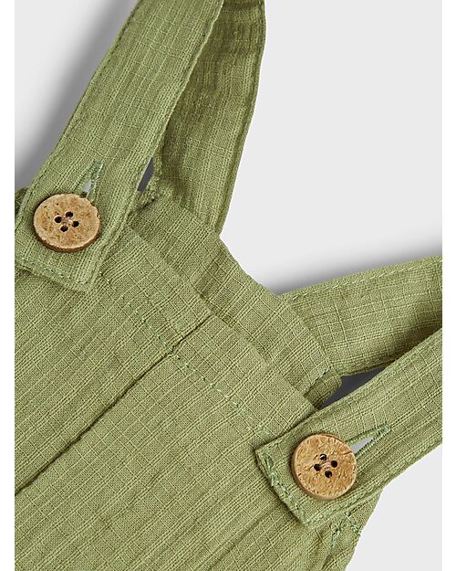 Lil Atelier Salopette - Verde Salvia - 100% Cotone Organico Salopette