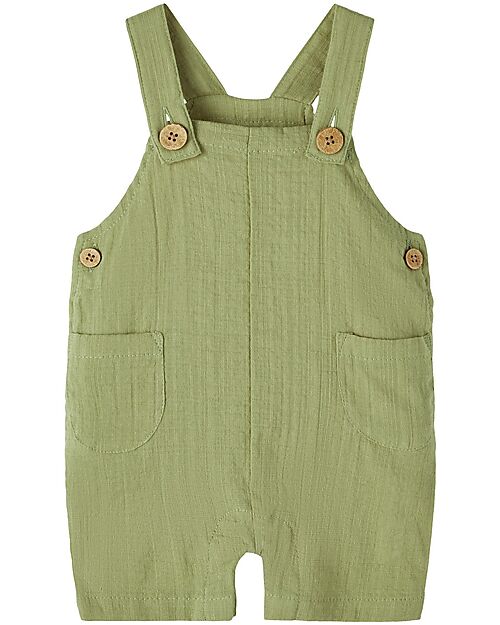 Lil Atelier Salopette - Verde Salvia - 100% Cotone Organico Salopette