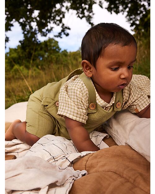 Lil Atelier Salopette - Verde Salvia - 100% Cotone Organico Salopette