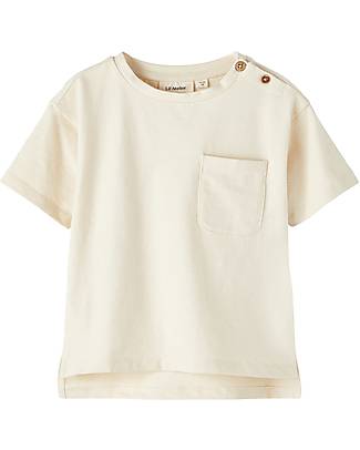 Lil Atelier T-Shirt Asimmetrica Con Taschino - Panna - Cotone Organico T-shirt