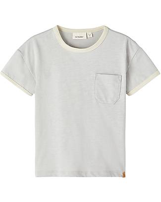 Lil Atelier T-Shirt Con Taschino - Celeste e Panna - 100% Cotone Organico T-shirt
