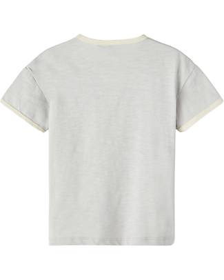 Lil Atelier T-Shirt Con Taschino - Celeste e Panna - 100% Cotone Organico T-shirt