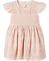 Lil Atelier Vestito Maniche Corte con Volant - Peach Blush - Cotone Vestiti_